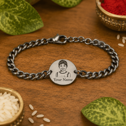 Photo Engraved Rakhi Bracelet