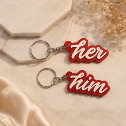 Couple Name Keychain Set