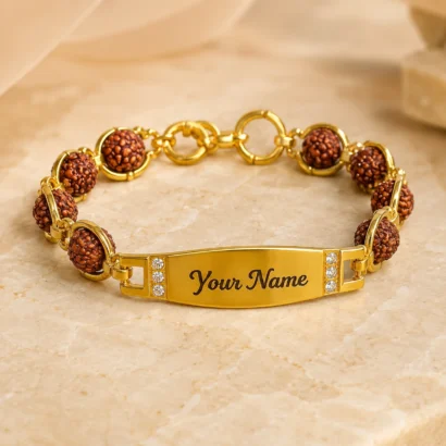Rudraksha Bracelet with Name Plate