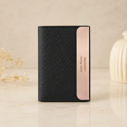 Men’s Card Holder with Metal Name Plate