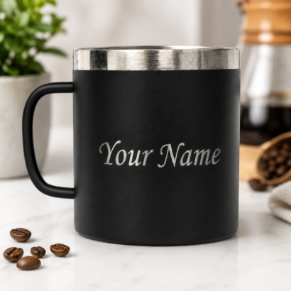 Matte Black Name Mug