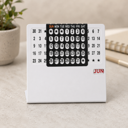 Mini Perpetual Desk Calendar Stand