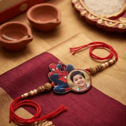 Spiderman Cartoon Photo Rakhi for Kids