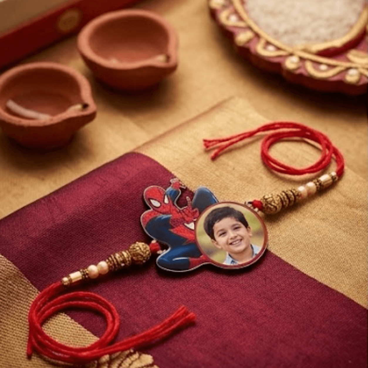 Spiderman Cartoon Photo Rakhi for Kids