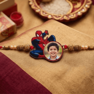 Personalized Superhero Cartoon Photo Rakhi