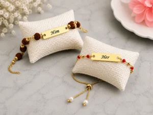 Personalized Bhaiya Bhabhi Name Rakhi Set