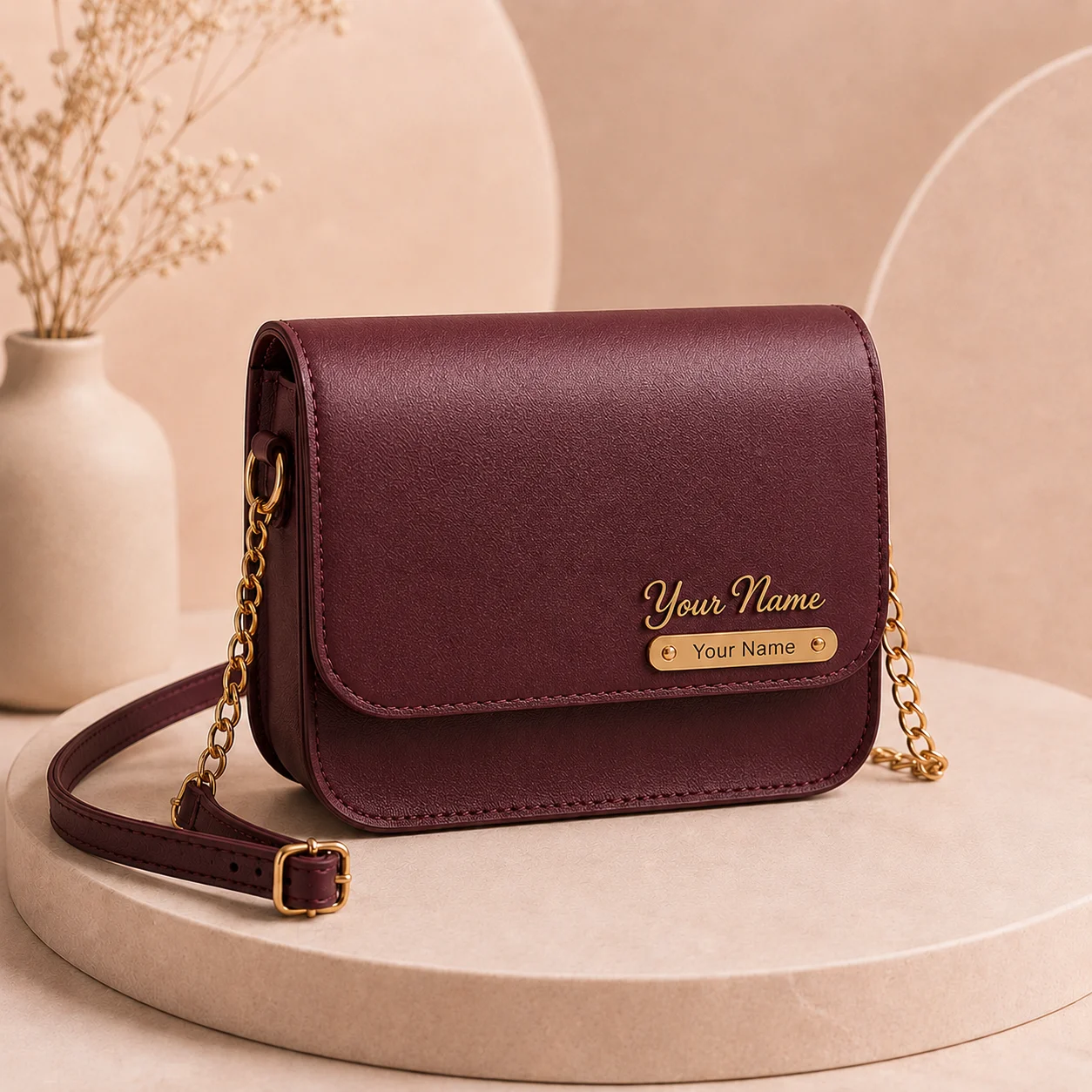 Women’s Sling Bag with Name Plate - Image 2