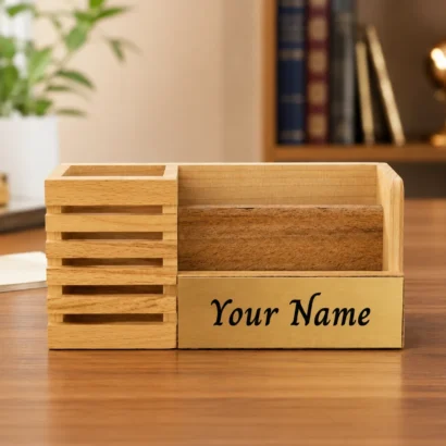Wooden Desk Organizer With Name