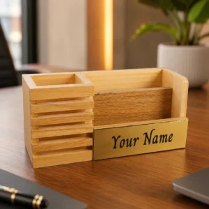 Personalized Wooden Desk Organizer