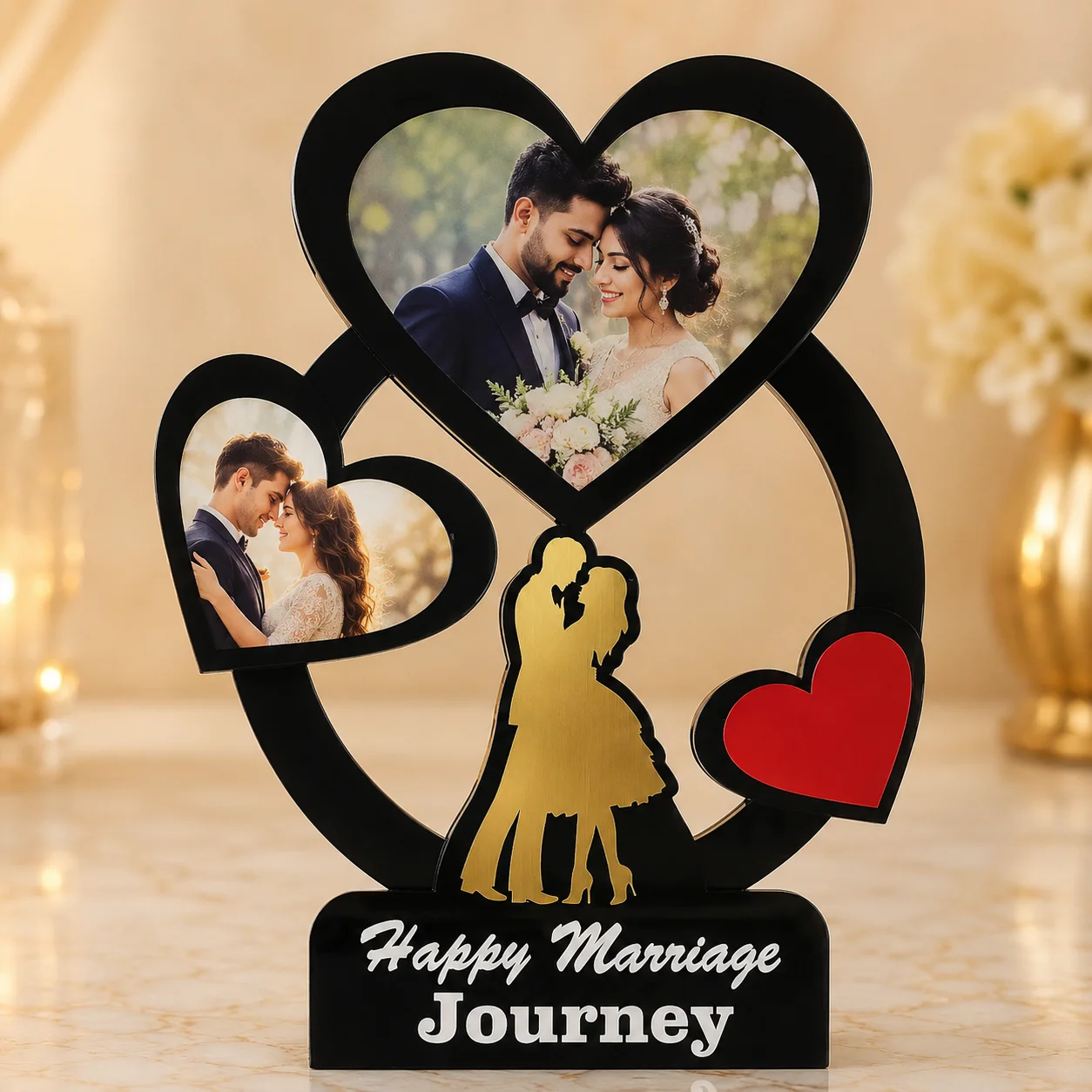 Happy Marriage Couple Photo Frame Stand