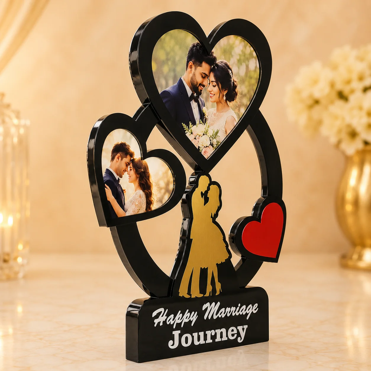 Happy Marriage Couple Photo Frame Stand - Image 2