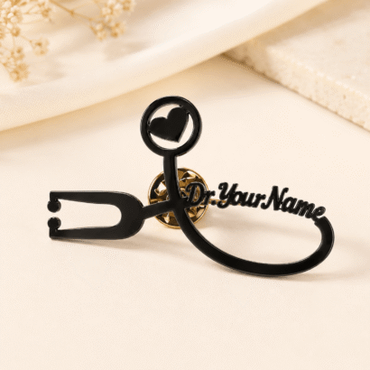 Doctor Stethoscope Name Brooch