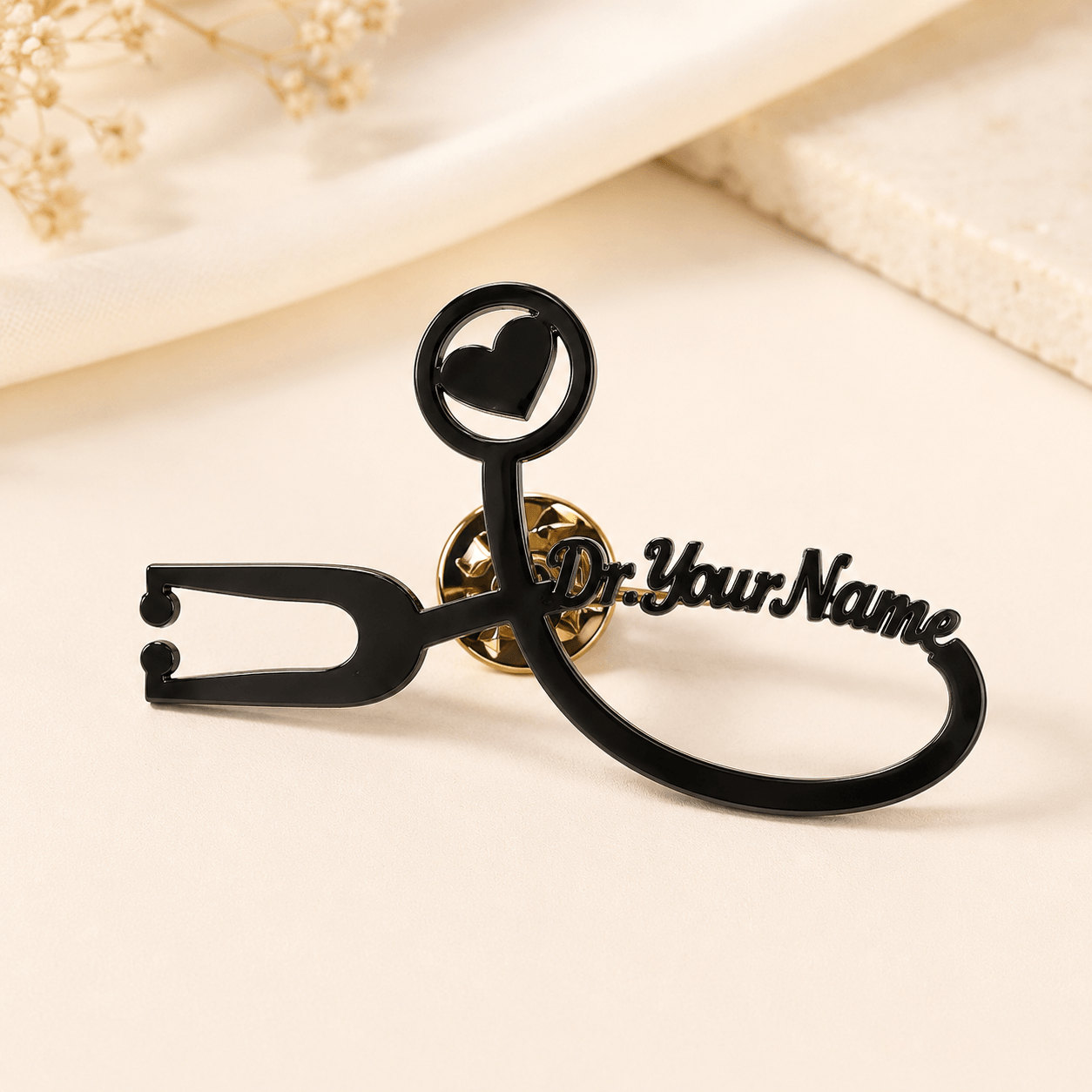 Doctor Stethoscope Name Brooch