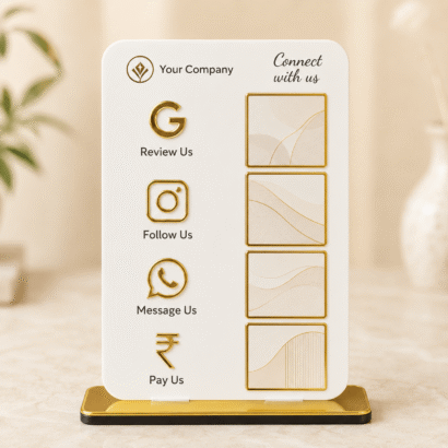 QR Code Connect With Us Table Stand