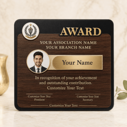 Wooden Award Plaque with Photo & Name Plate
