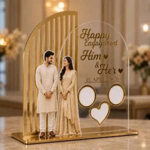 Personalized Happy Engagement Couple Table Stand