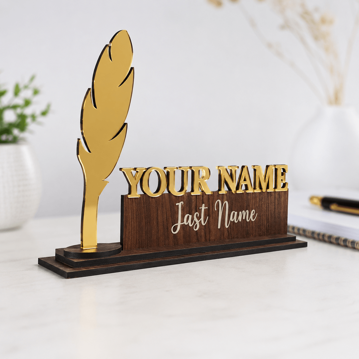 Feather Desk Name Plate - Image 2
