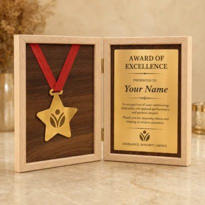 Award of Excellence Wooden Plaque Frame