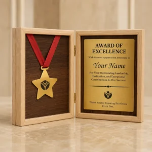 Personalized Award of Excellence Wooden Plaque Frame