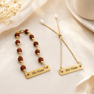 Personalized Bhaiya Bhabhi Name Rakhi Set