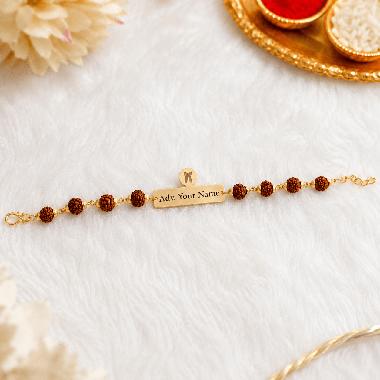 Profession Name Rakhi with Rudraksha Beads - Image 4
