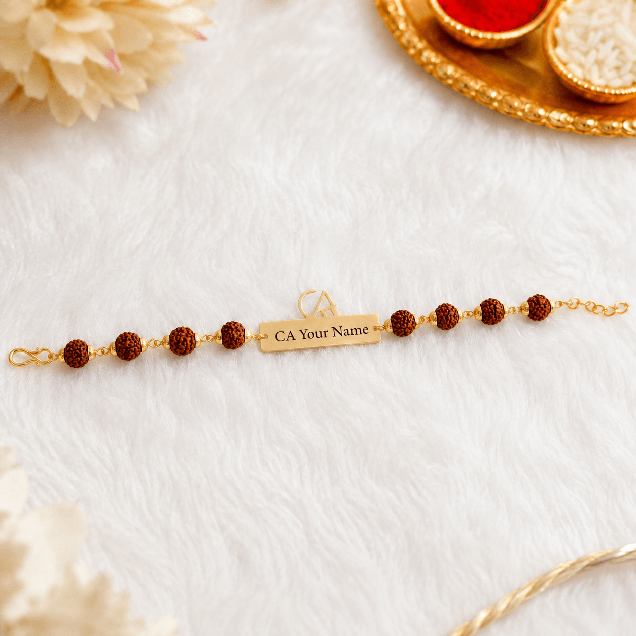 Profession Name Rakhi with Rudraksha Beads - Image 2