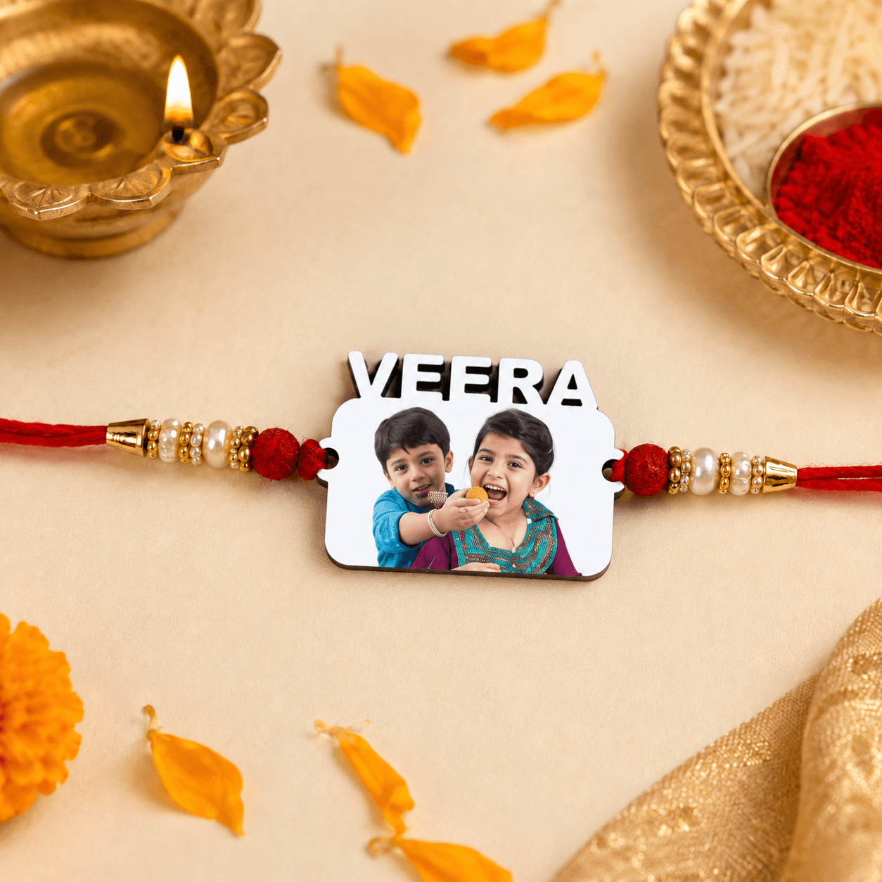 Sublimation MDF Photo Rakhi - Image 4