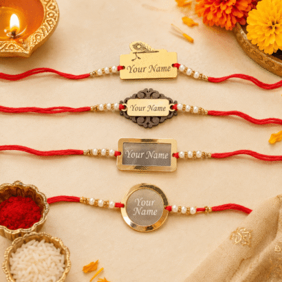 Name Rakhi with Pearl Beads