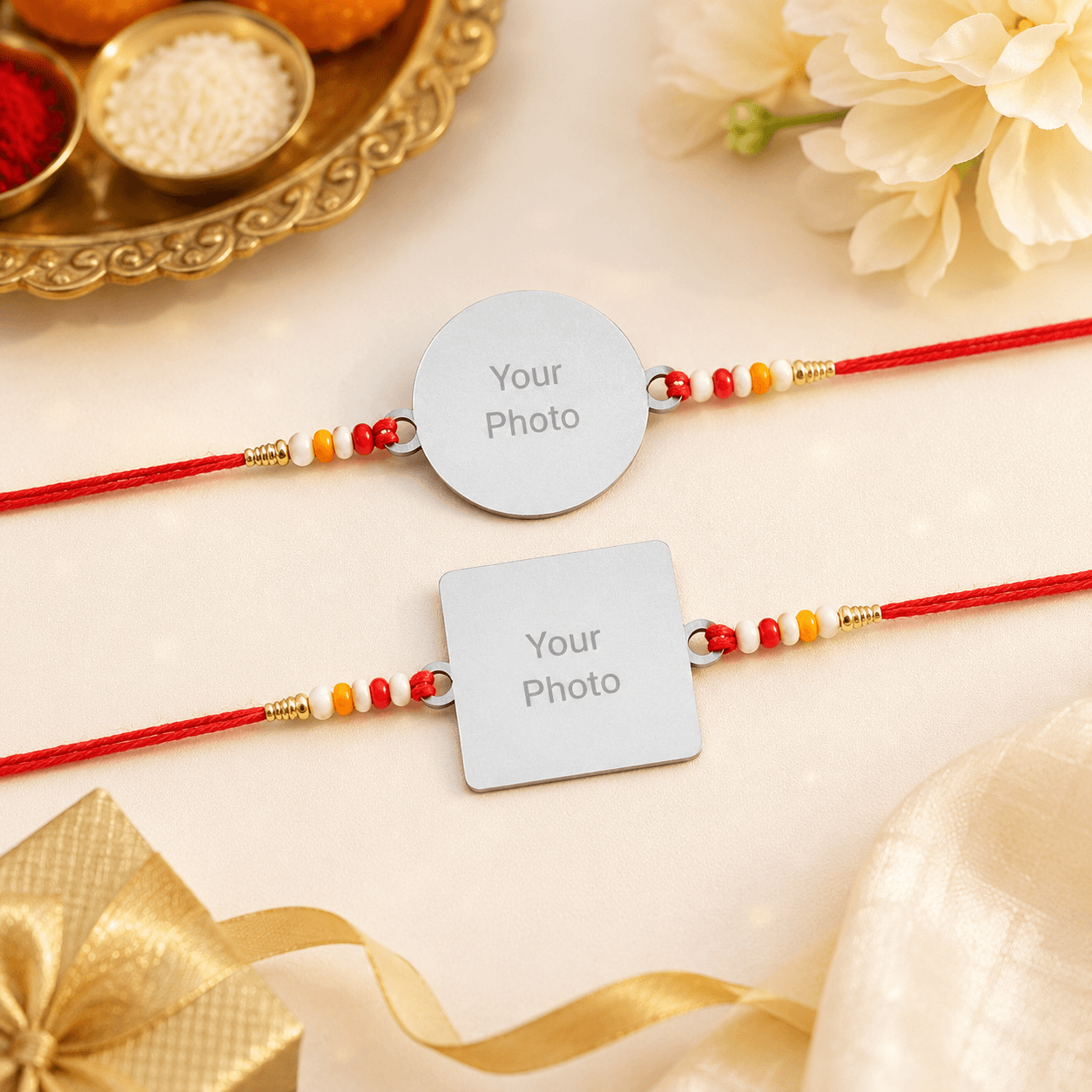 Photo Rakhi with Round & Square Shape