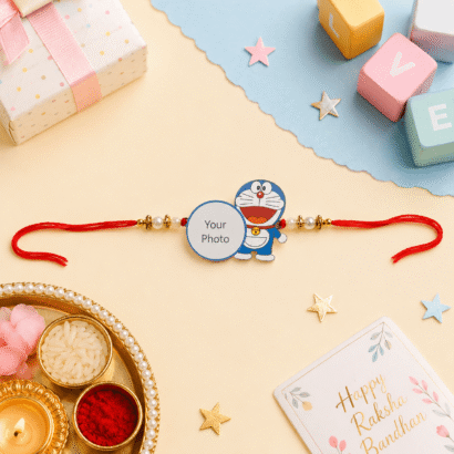 Cartoon Character Doremon Kids Photo Rakhi