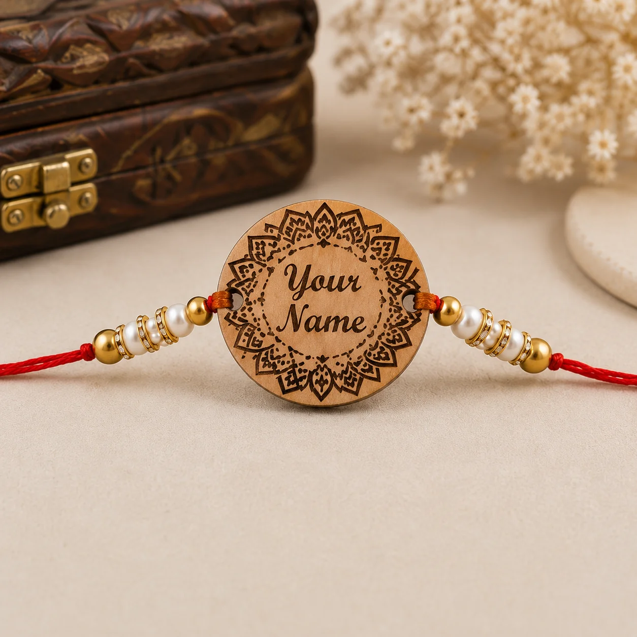 Personalized Wooden Name Rakhi
