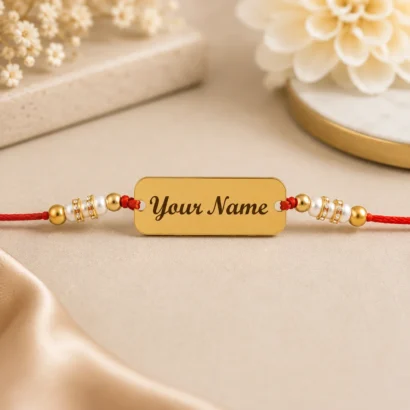 Gold Name Plate Rakhi