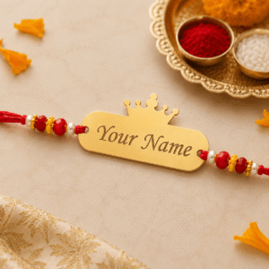Personalized Crown Name Plate Rakhi