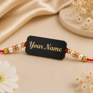 Personalized Black and Gold Name Rakhi