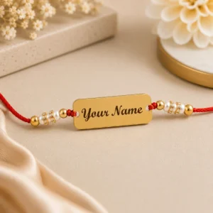 Personalized Gold Name Plate Rakhi