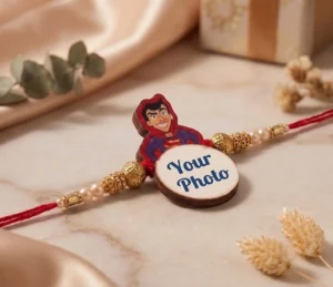Personalized Superhero Character Kids Photo Rakhi