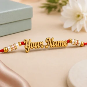 Personalized 3D Gold Name Rakhi