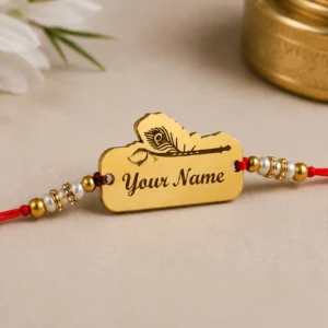 Personalized Peacock Feather Name Rakhi