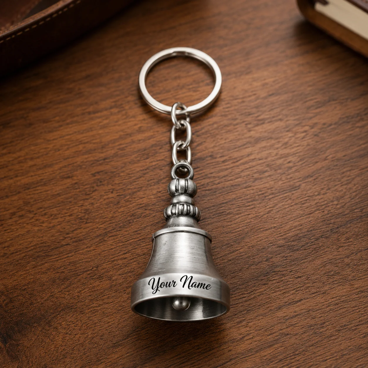 Metal Bell Keychain With Name - Image 3