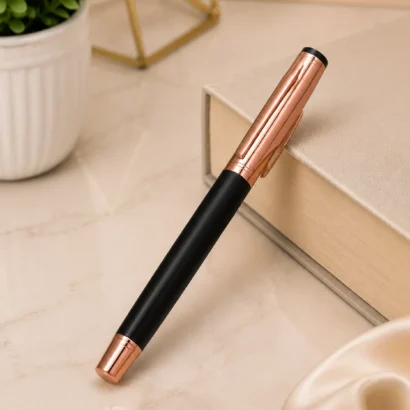 Premium Black & Rose Gold Executive Roller Pen