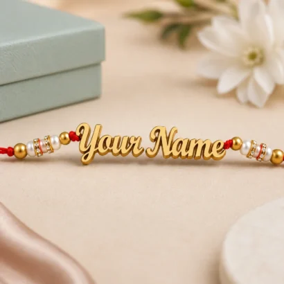 3D Gold Name Rakhi
