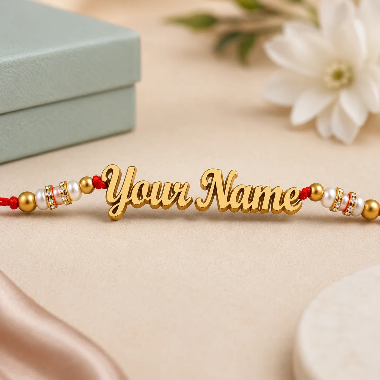 3D Gold Name Rakhi